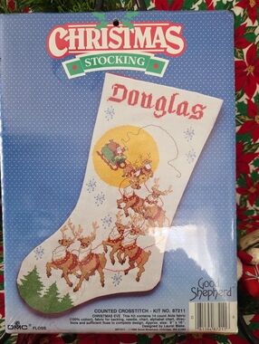 *1988* Personalized Christmas Stocking Counted Cross Stitch Kit by Good Shepherd